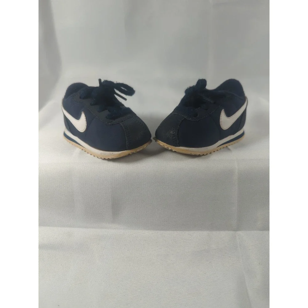 ULTRA RARE 2008 NIKE CORTEZ NYLON BLUE SHOES INFANT SIZE 3C EMBROIDERED SWOOSH
